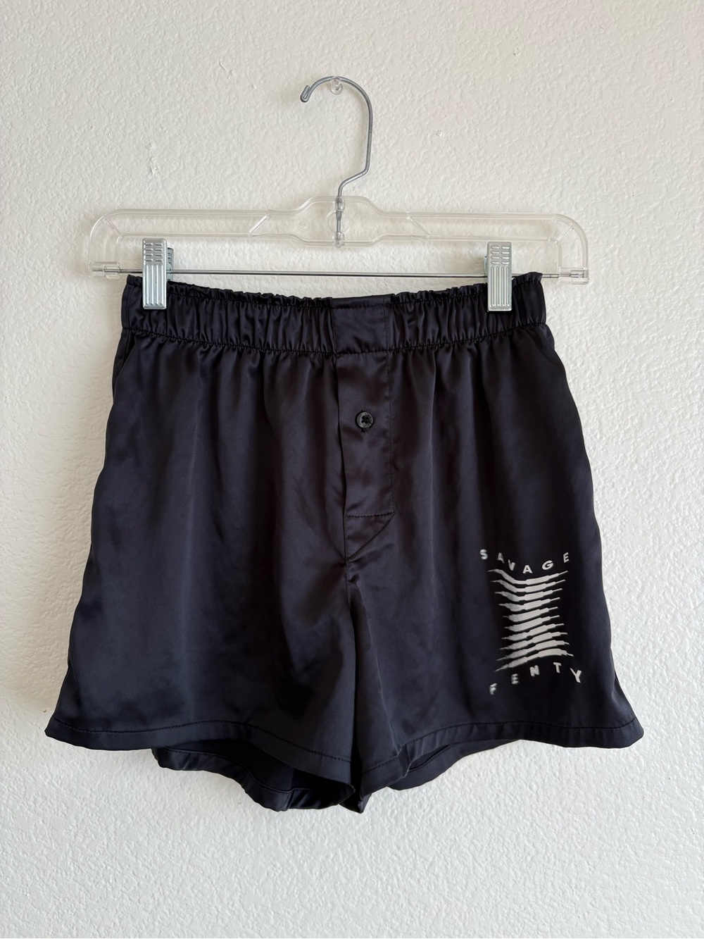 Savage X Fenty Black Satin-Look Boxer Shorts